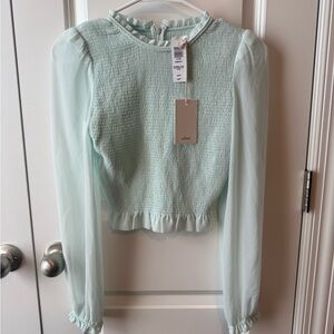 Aritzia green blouse NWT